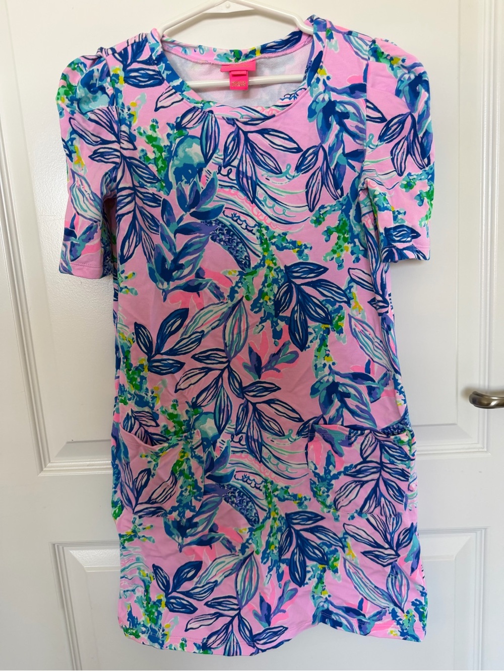 Lilly Pulitzer Girls' Pink Floral Short Sleeve Dress
